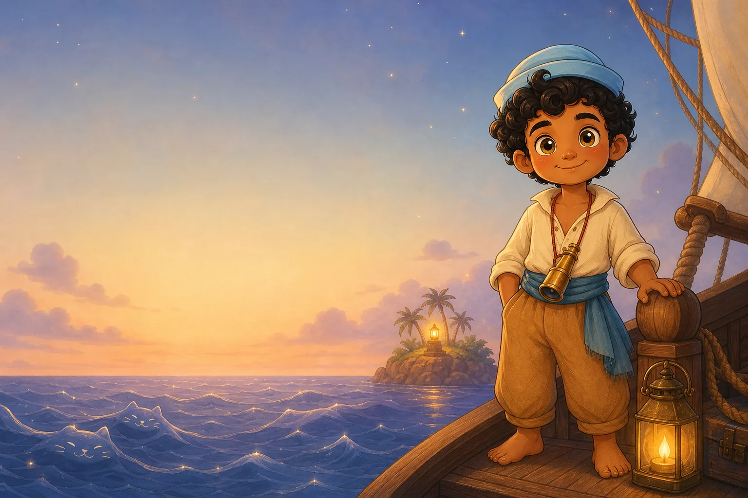 Sinbad the Sailor on a warm pastel storybook cover.